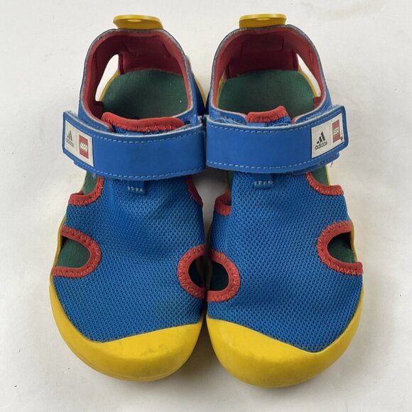 Adidas Terrex LEGO Captain Toey Kids 11K Slip On Hook And Loop Blue Red Yellow - Picture 6 of 7